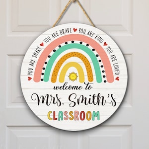 Personalized Teacher Door Sign Gift, Classroom Door Hanger, Teachers Appreciation Gifts, Classroom Welcome Sign, Teacher Gifts