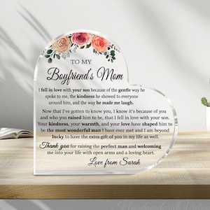 To My Boyfriend&#39;s Mom Gift, Mother&#39;s Day Gift for Boyfriend&#39;s Mom, Boyfriends Mom Gift from Sons Girlfriend, Boyfriends Mom Christmas Gift