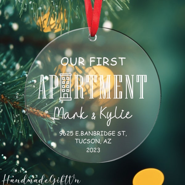 Our First Apartment Ornament 2023, Personalized Housewarming Gift, First Christmas in New Apartment Ornament, New Apartment Ornament