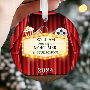 Theatre Ornament 2024, Actor Actress Performer Christmas Gift, School Play Ornament, Theatre Ornament Keepsake, Broadway Ornament