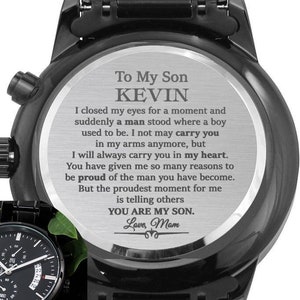 Watch Gift for Son from Mom, Gift for Son on His Birthday, Grown Up Son Watch Gift, Father to Son Gifts