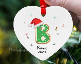 Letter Name Ornament, 2023 Family Christmas Ornament, Christmas Ornaments Personalized Last Name, Christmas Decorations for The Home