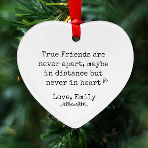 Custom Friendship Ornament, Best Friend Ornament Christmas Gifts, Bestie Ornament Personalized, True Friends Distance, Friend Ornament