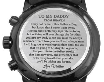 Happy Fathers Day From Heaven, Loss of Son Gift for Father, Loss of Child Memorial Watch, Baby Loss Gift for a Dad, Miscarriage Gift for Dad