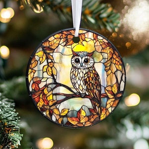 Colorful Owl Christmas Ornament, Owl Halloween Ornament, Owl Keepsake, Owl Gift for Lovers, Owl Decor Gift, House Decor