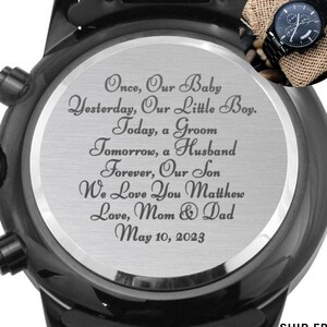 To My Son on His Wedding Day/Watch Gift for Our Son, Son Watch Gift from Mom & Dad/ Son Wedding Watch Gift/Mother To Son Wedding Gift