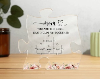 You Are The Piece That Holds Us Together, Mom Puzzle Mother's Day Gift, Mother's Day Gift from Son Puzzle Pieces Gift for Mom from Kids