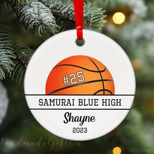 Personalized Basketball Christmas Ornament, Sports Christmas Ornament 2023, Basketball Team Ornament, Basketball Ornament Decor, Coach Gifts