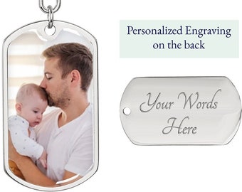 Porte-clé photo porte-clé personnalisé, porte-clé personnalisé avec photo, porte-clé photo personnalisé, porte-clé gravé pour papa, maman, cadeau de Noël