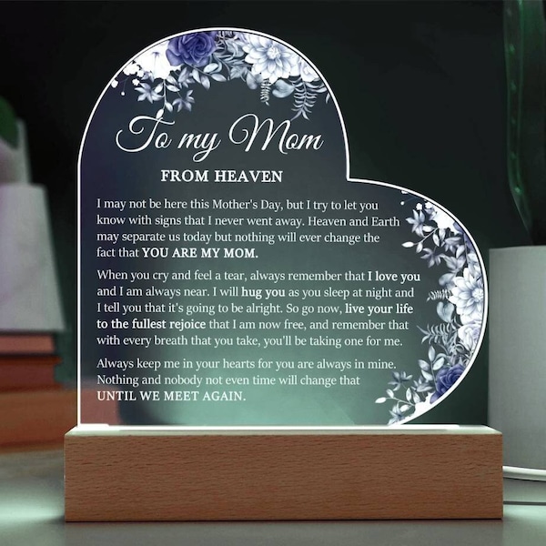 Happy Mother's Day From Heaven, Loss of Son Gift for Mother, Loss of Child Memorial Gift, Baby Loss Gift for a Mom, Mommy of An Angel Gift