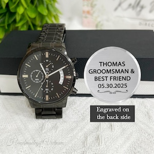 Custom Groomsmen Engraved Watches, Personalized Watches for Groomsmen, Groomsmen Proposal, Groomsmen  Gifts, Bachelor Party Gifts