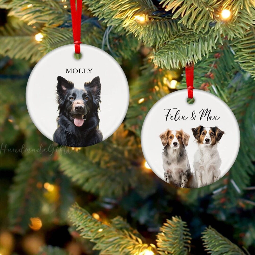 Personalized Pet Ornament From Photo With Name, Dog Christmas Photo ...