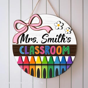 Personalized 3D Teacher Door Hanger, Teacher Appreciation Gift, Classroom Decor, Teacher Name Sign, Back To School Gifts