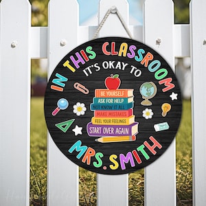Personalized 3D Teacher Door Hanger, Teacher Welcome Sign, Teacher Appreciation Gift, Classroom Decor, Teacher Name Sign
