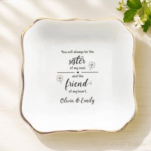 Custom Best Friend Ring Dish, Special Gift For Soul Sister, Soul Sisters Jewelry Tray, Friendship Gift For Bestie, Bestie Birthday Gift