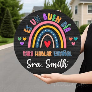 Maestra Teacher 3D Door Hanger, Spanish Teacher Name Sign, Classroom Decor, Gifts for Teacher, Back to School Sign, Gift for Spanish Teacher