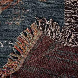 Personalized Couple Woven Blanket, Romantic Moonlight Throw With