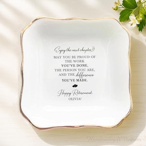 Custom Retirement Jewelry Dish, Retirement Ring Dish, Never Forget The Difference You Have Made, Retirement Gift for Women, Coworker Gifts