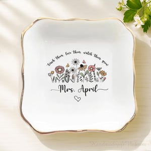 Custom Jewelry Dish Teacher Gift, Trinket Dish Gift from Student, Teacher Jewelry Dish With Name, Back to School Gift For Teacher