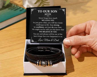 To My Son Bracelet MEALGUET To My Son Love Message Engraved