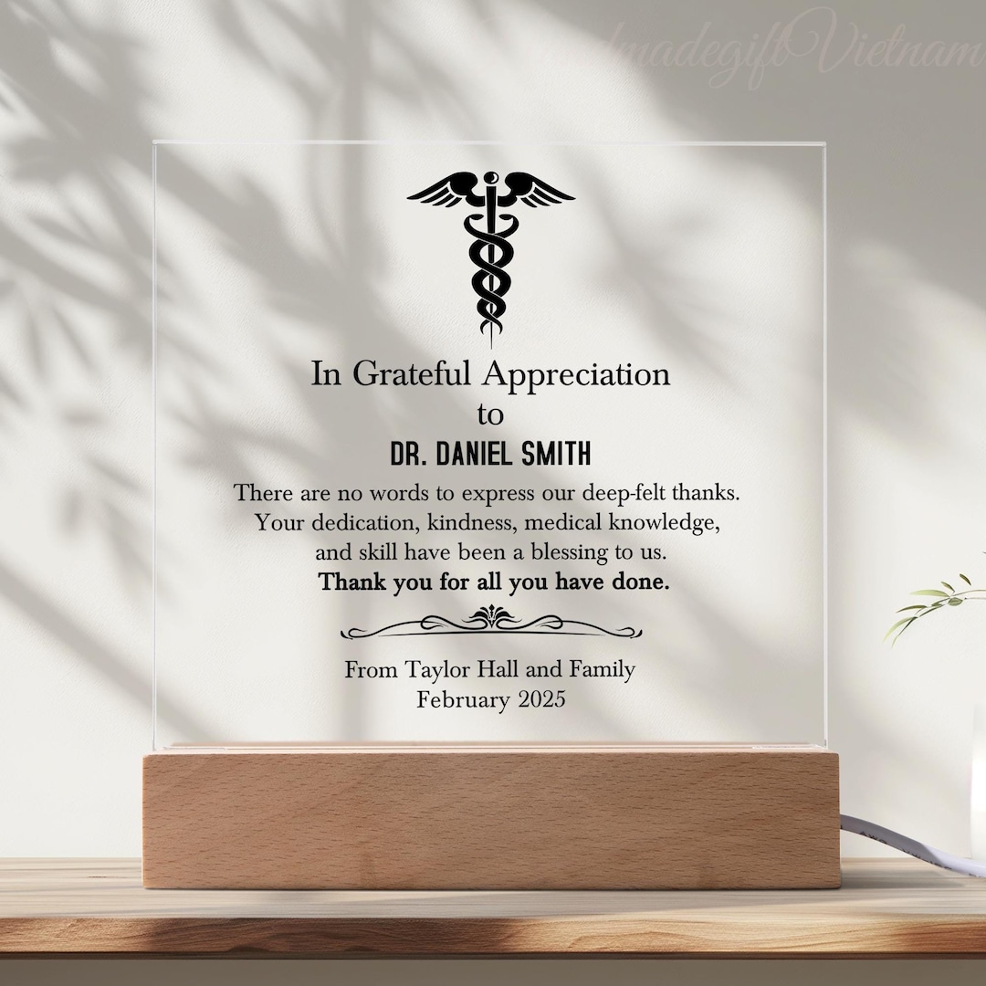 Doctor Thank You Acrylic Gifts, M.D. Recognition Gift, Physician ...