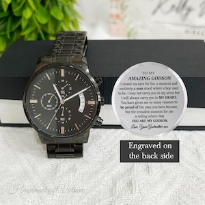 To My Godson Gifts from Godmother, Watch for Godson, Birthday Gift for Godson, Godson Graduation Gift, Godson Confirmation Gift