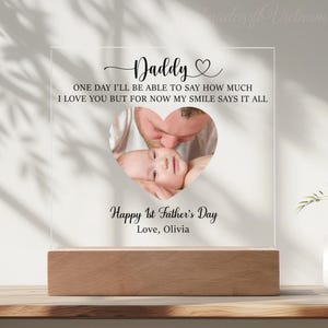 First Father's Day Gift For New Dad I Love You With A Smile Print Acrylic Plaque A One Of A Kind Keepsake