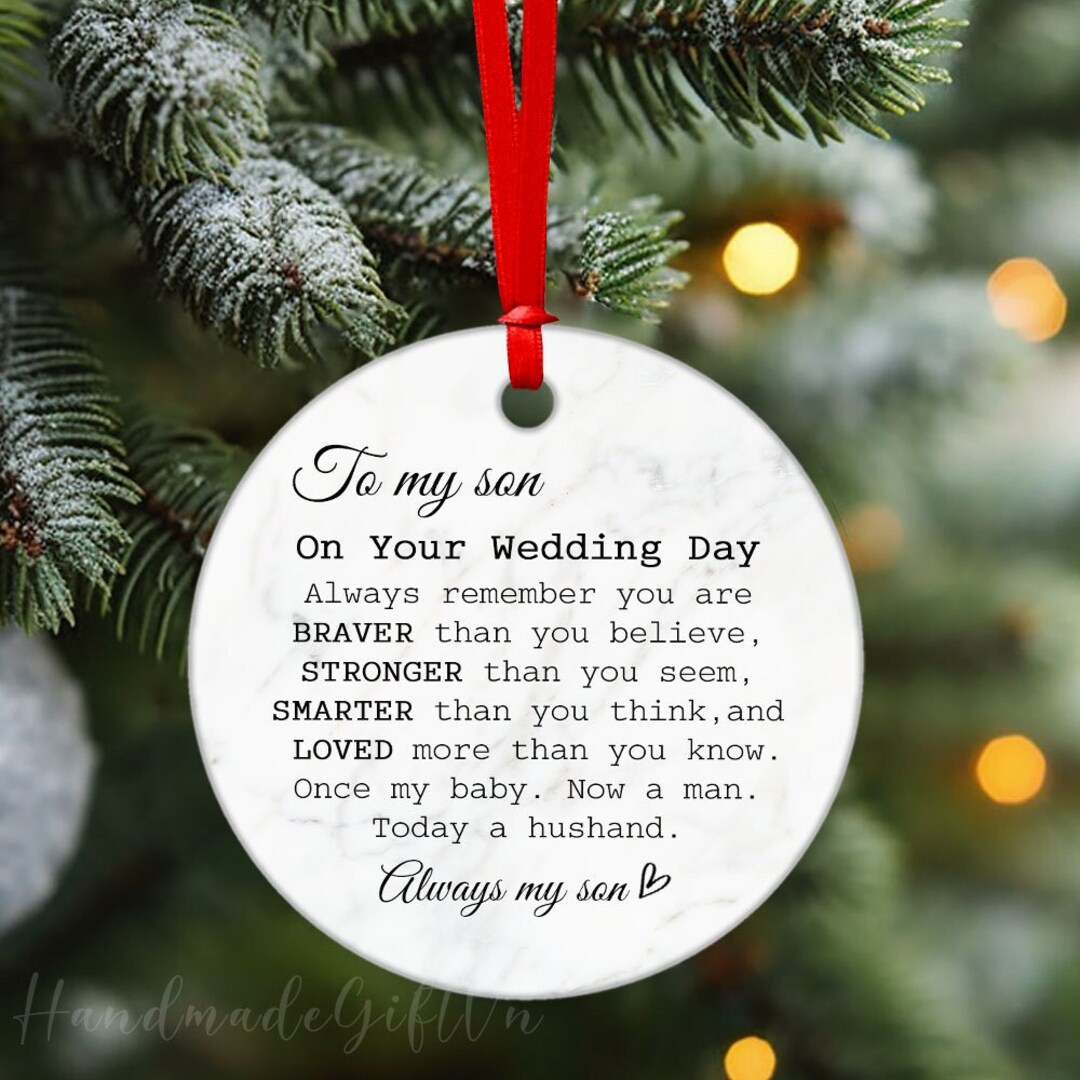 Wedding Gifts for Son Ornament Son Gift on Wedding Day Wedding Gift