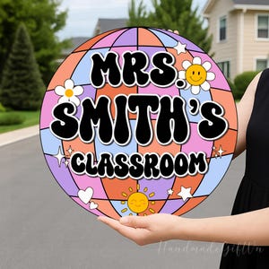 3D Disco Classroom Door Sign, Groovy Teacher Door Hanger, Teacher Door Sign, Disco Teacher Door Sign, Classroom Decorations, Teacher Gift