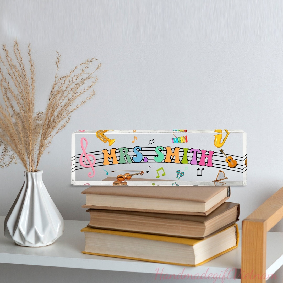 Personalized Music Teacher Sign, Teacher Name Sign, Music Teacher Gifts ...