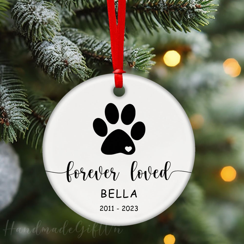 Personalized Dog Christmas Ornament, Personalized Pet Ornament with Name, Christmas Dog Memorial Ornament, Pet Memorial Ornament