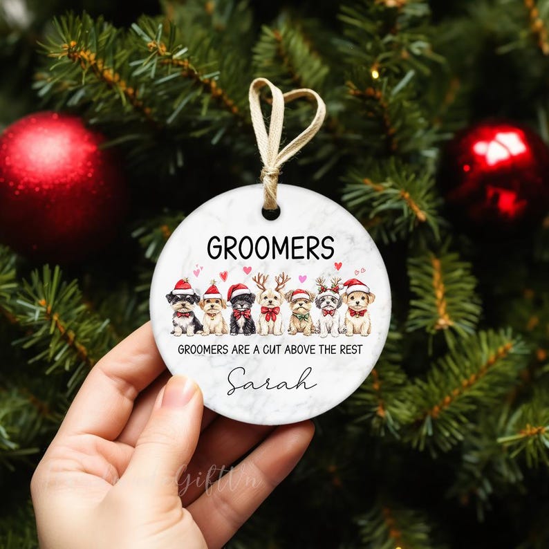 Personalized Pet Groomers Gift Ornament, Dog and Cat Washer, Present