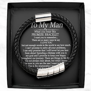 To My Man Promise Bracelet/Promise Bracelet for Boyfriend/Christmas Gift for Men/Boyfriend Birthday Gift/Anniversary Gift for Him