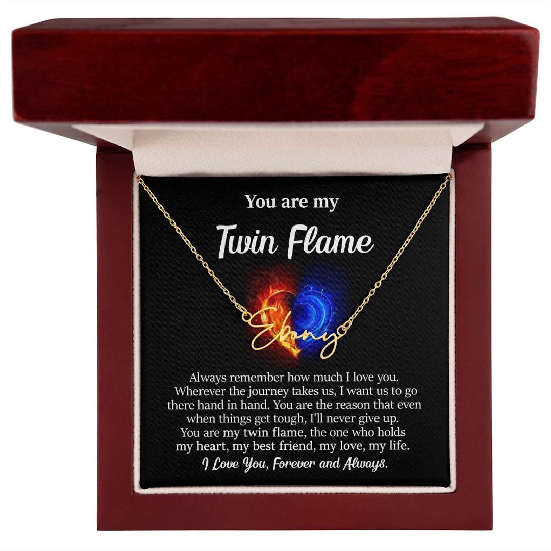 Twin Flame Necklace, Twin Flame Gift From Boyfriend, Gift for My Twin