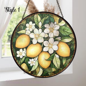 Lemon Stained Glass Suncatcher, Lemon Suncatcher Window Hanging, Lemon Lover Gift, Fruit Lover Gift, Kitchen Decor,Garden Decor,Gift for Mom