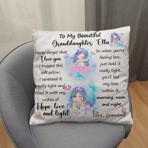 Personalized Granddaughter Pillowcase - Custom With Name & Nickname, 'I Hugged This Pillow' Poem From Grandma