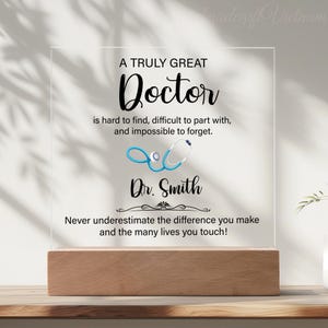 Personalized Acrylic Plaque Gift for Doctor, Doctor Day Appreciation Gift, Best Doctor Ever, Doctor Thank You Gifts, Farewell Gift
