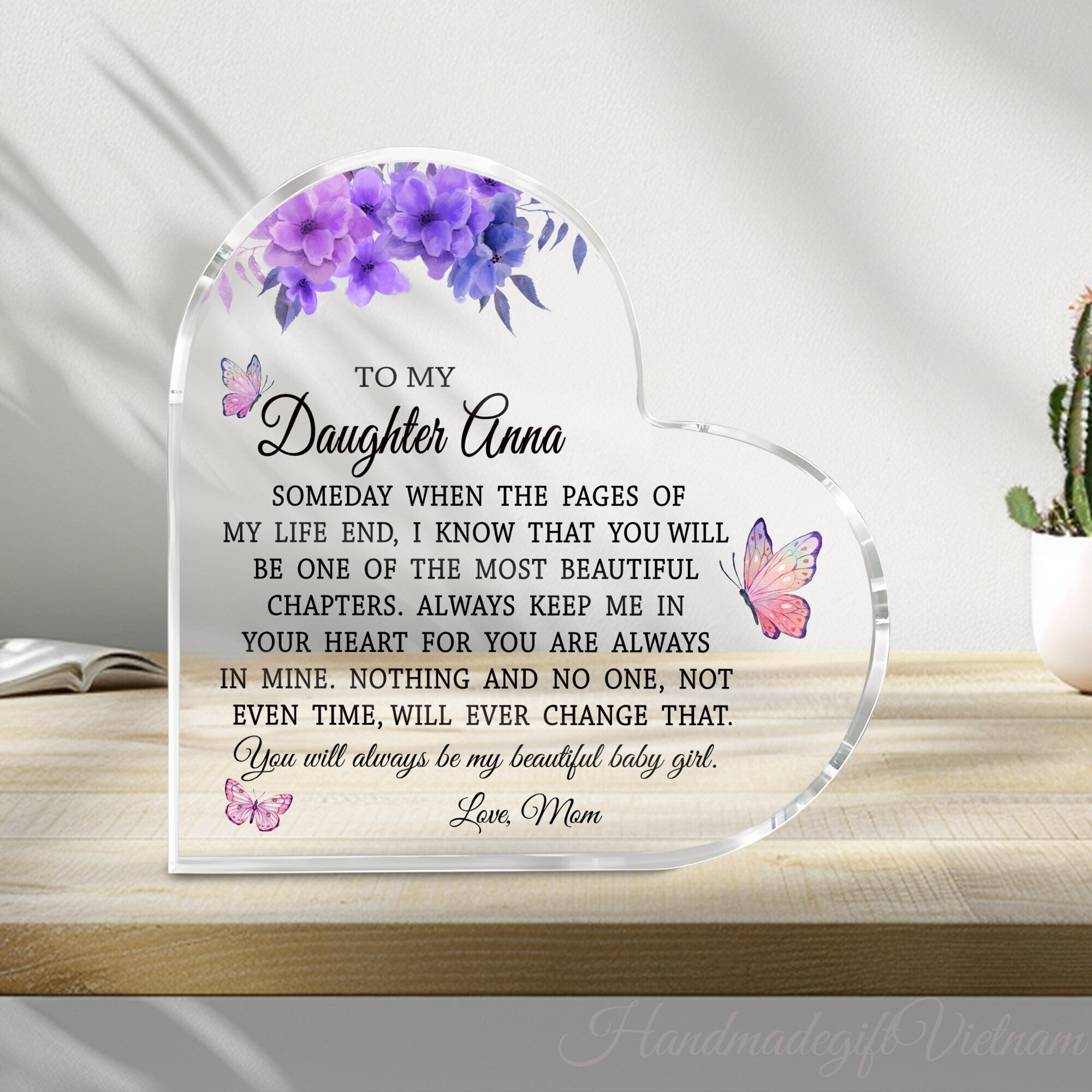 To My Daughter Acrylic Plaque Gift from Mom, Special Gift for Daughter, Daughter Birthday Gift, Christmas Gift for Daughter, Daughter Gift