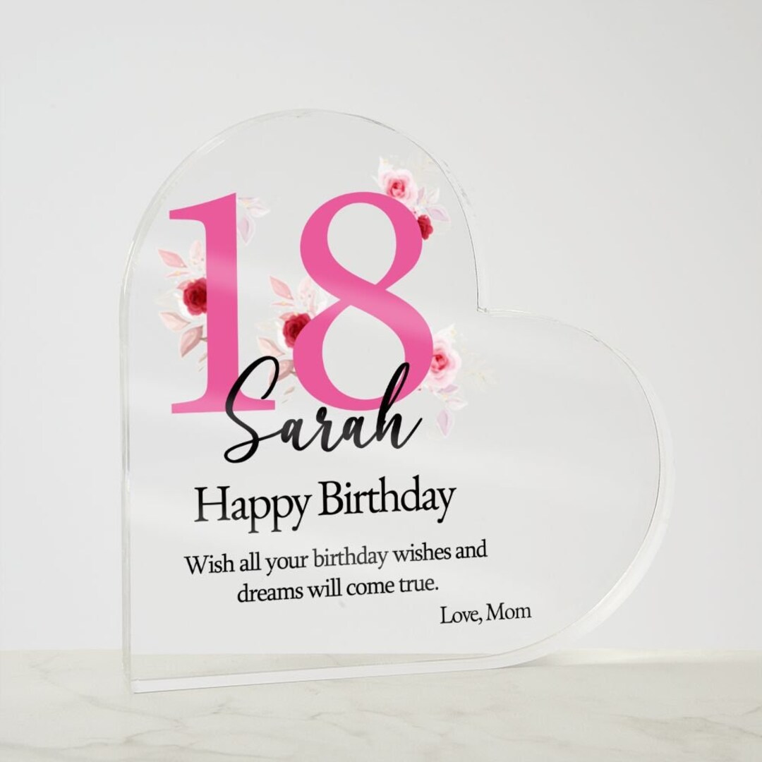 Personalized Birthday Plaque for Her, Special Age Gift, Custom 13th