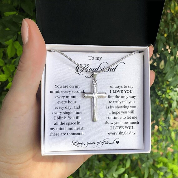 Cross Necklace for Boyfriend Birthday 