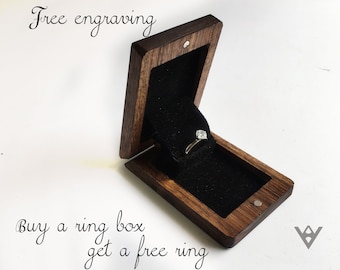 Schmales Ringkästchen - Personalisierungs Schmuckschatulle - Rechteckiges Ringkästchen - Einzigartiges Ringkästchen - Ringträgerkästchen - Ringkästchen aus Holz