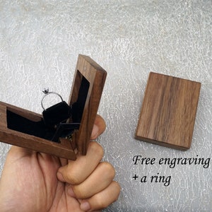 Slim Engagement Ring Box For The Single Ring - Thin Ring Case -  Unique Ring Box - Kinetic Ring Box - Anniversary gift box - Pocket Ring Box