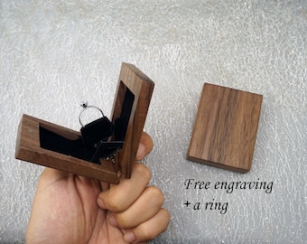 Slim Engagement Ring Box For The Single Ring - Thin Ring Case -  Unique Ring Box - Kinetic Ring Box - Anniversary gift box - Pocket Ring Box