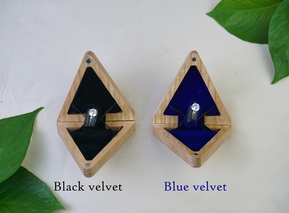 Slim Triangle Ring Box Ring Box Rotating Ring Box Etsy