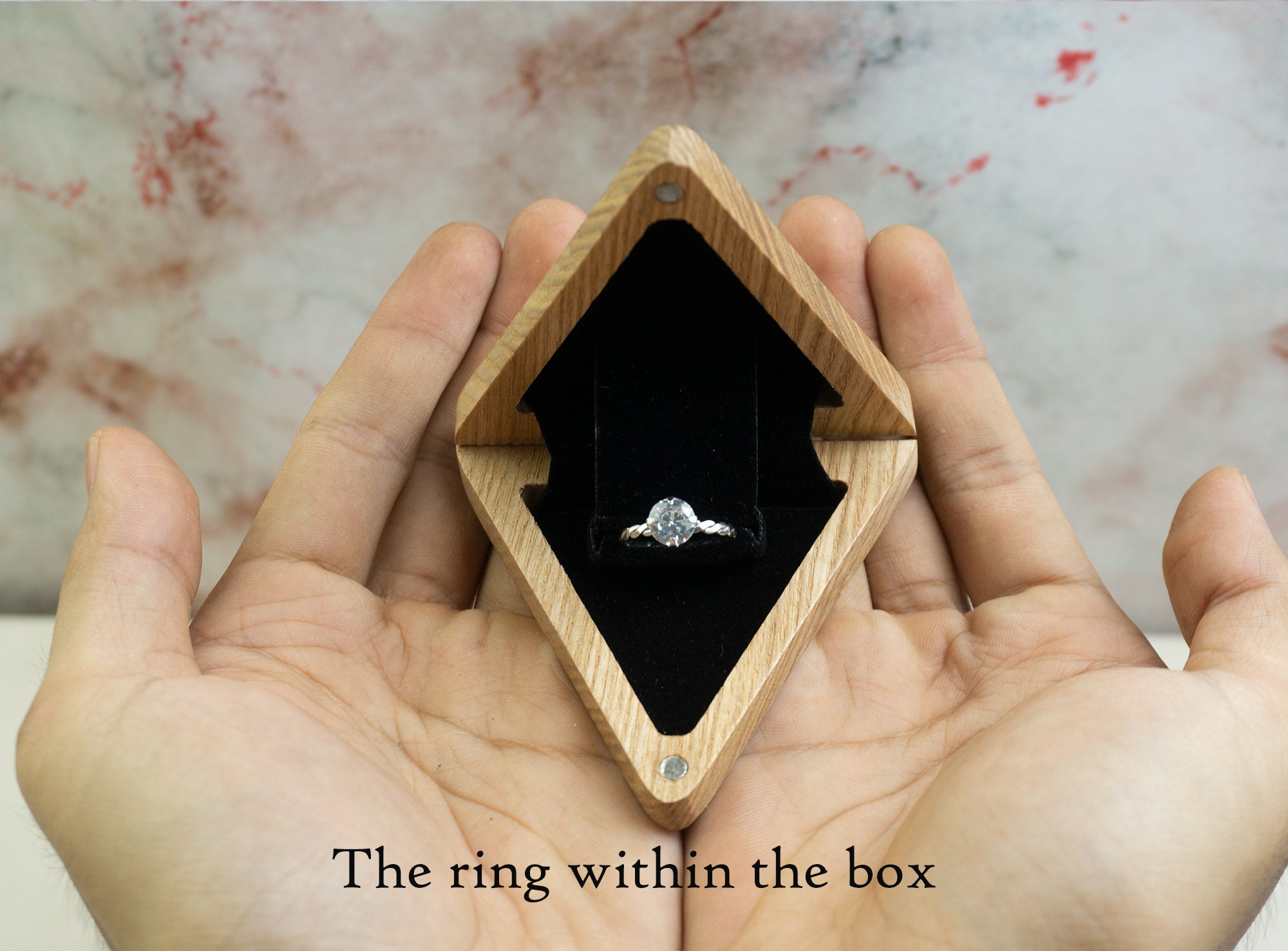 Slim Triangle Ring Box Slim Engagement Ring Box Flip up Etsy