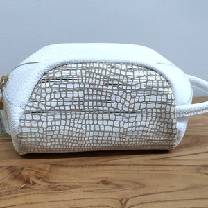 Bolso de piel de serpiente, Bolsa de tocador colgante, Bolsa de cosméticos nupciales, Bolso de corde, Lindo estuche para lápices, Bolsa de cremallera de cuero, Billetera pequeña de muñeca