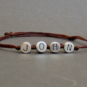 Pulsera de nombre personalizado, pulsera de nombre de plata personalizada, pulsera de nombre de los niños, pulsera inicial, niño, adulto, mujeres, regalos personalizados