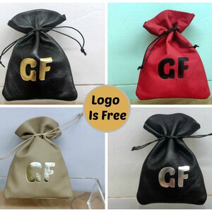 50x Jewelry Packaging Pouch Bag, Small Jewelry Pouch Bag, Leather Drawstring Pouch Bag, Custom Logo Gift Bag Pouch, Reusable Bag - 50 pieces