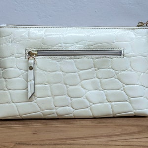 Bolso de piel de serpiente, bolsa con cremallera doble, bolsa cosmética nupcial, estuche para lápices vintage, billetera de teléfono Wristlet, bolso Corde, bolsa de tocador colgante