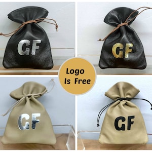 100x Jewelry Packaging Pouch Bag, Small Jewelry Pouch Bag, Leather Drawstring Pouch Bag, Custom Logo Gift Bag, Reusable Bag - 100 pieces